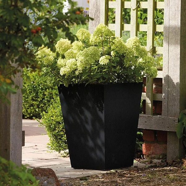 Stewart Garden 40cm Basalt Tall Square Planter - Black 1 Stewart Garden 40cm Basalt Tall Square Planter - Black