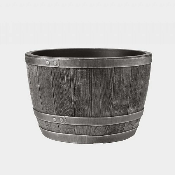 Blenheim Half Barrel Planter 40cm Pewter 2 Blenheim Half Barrel Planter 40cm Pewter - Image 2