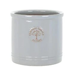 Woodlodge Heritage Edwardian Cylinder Ceramic Planter Pastel Grey (Various Sizes) -Garden Master Deals Store HECYLGRY 1